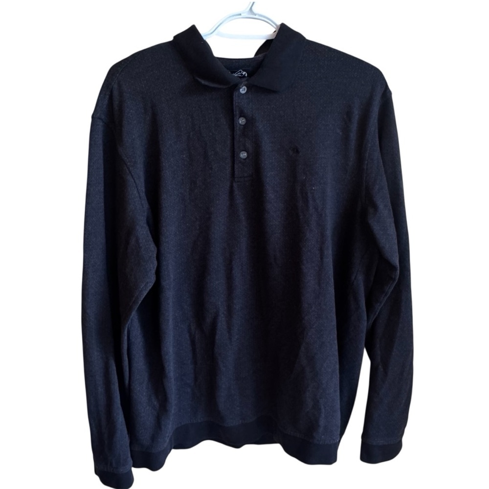 Arnold Palmer Long Sleeve Polo Black Shirt Men’s Size: L (42–44) Classic Vintage